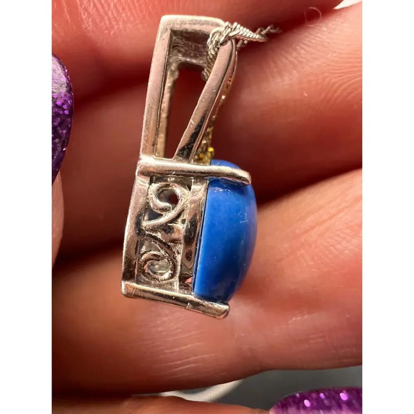 Ceruleite pendant sterling silver necklace - Picture 2 of 11